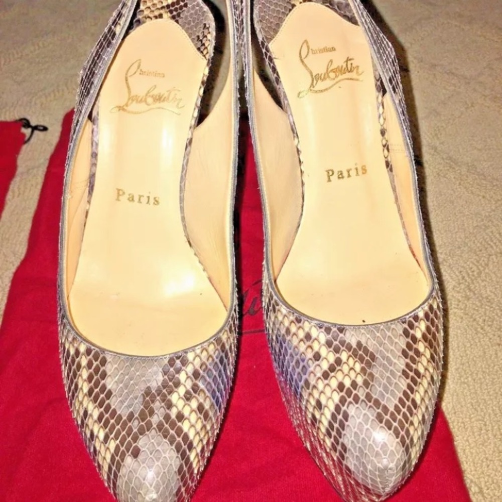 Christian Louboutin Python Slingbacks 37 - image 3